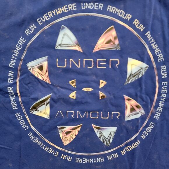 Under Amour Run Anywhere Short Sleeve T-Shirt Mens 2XL 1374228 Bleach Blue $40 - Picture 10 of 11
